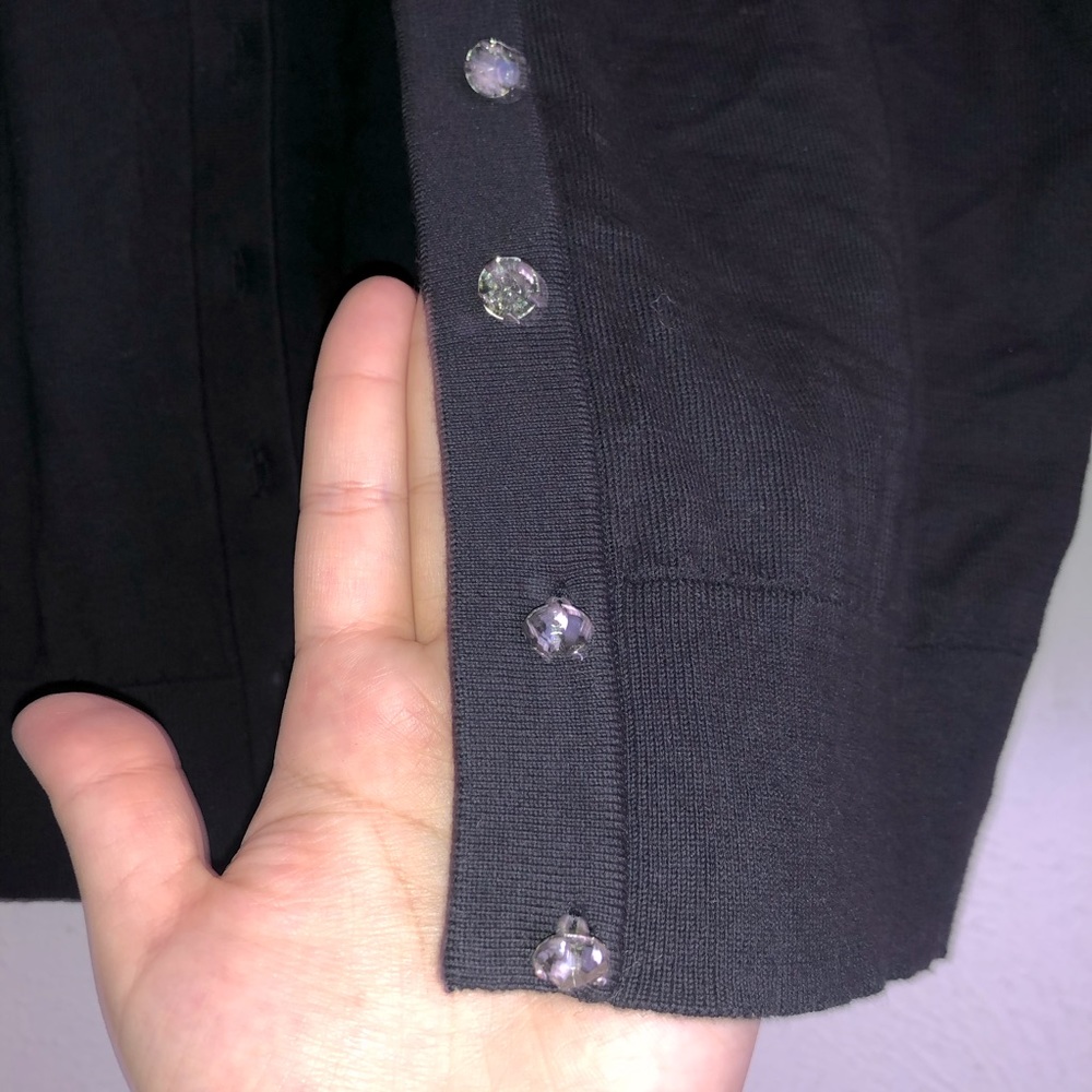 Kate Spade black jewel embellished cardigan size medium - Picture 6 of 8
